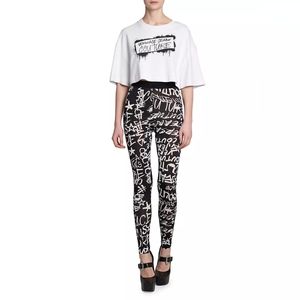 Versace Jeans Couture Graffiti Leggings & Oversized Cropped Top